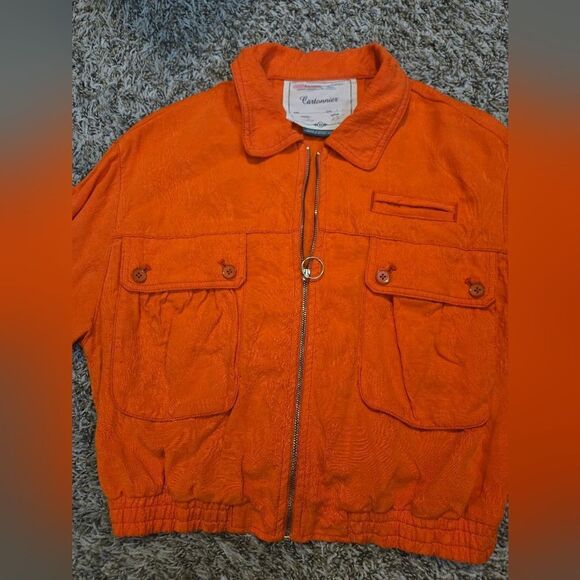 Cartonnier Orange Utility Jacket with Sporty Cropped Fit - Picture 3 of 8